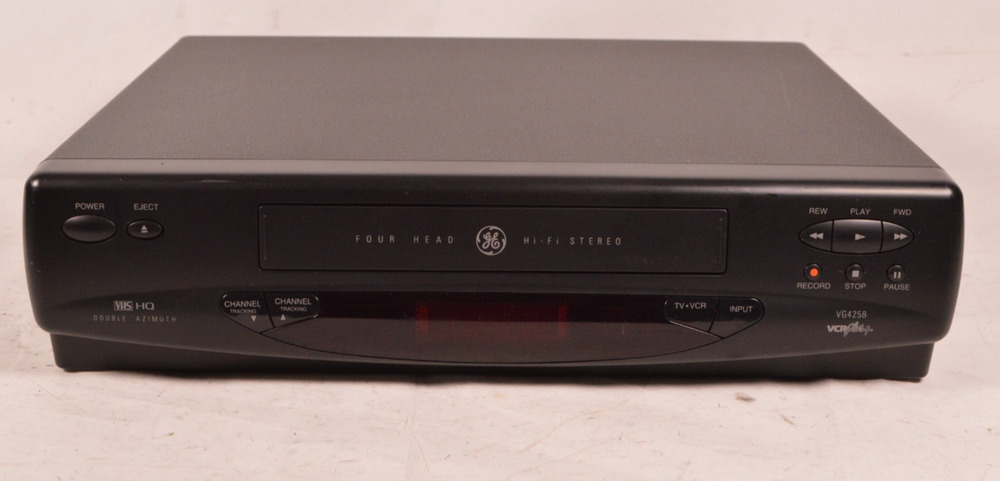 GE VG4258 4-Head Hi-Fi Stereo VHS VCR Player Recorder Tested Working No Remote